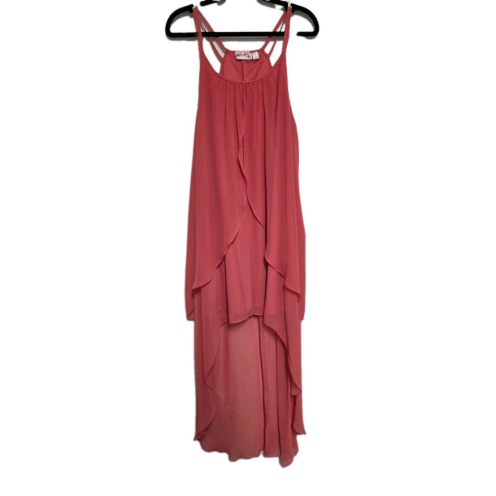 🌺 Bisou Bisou Dusty Rose Layered Maxi Dress • Women's US 12 • Flowy Strappy 🌺